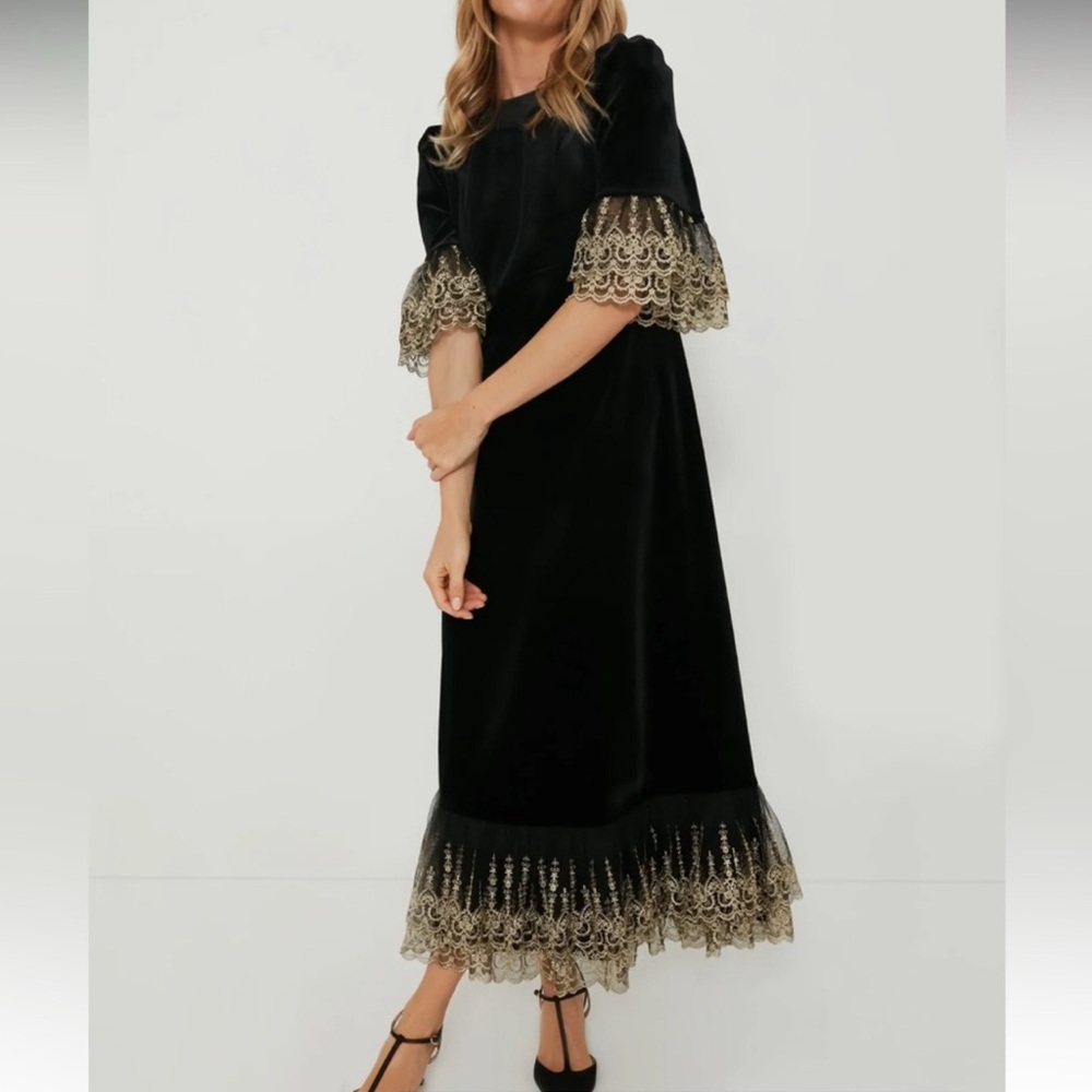 Tuckernuck Black Velvet Lillith Dress - Picture 1 of 9